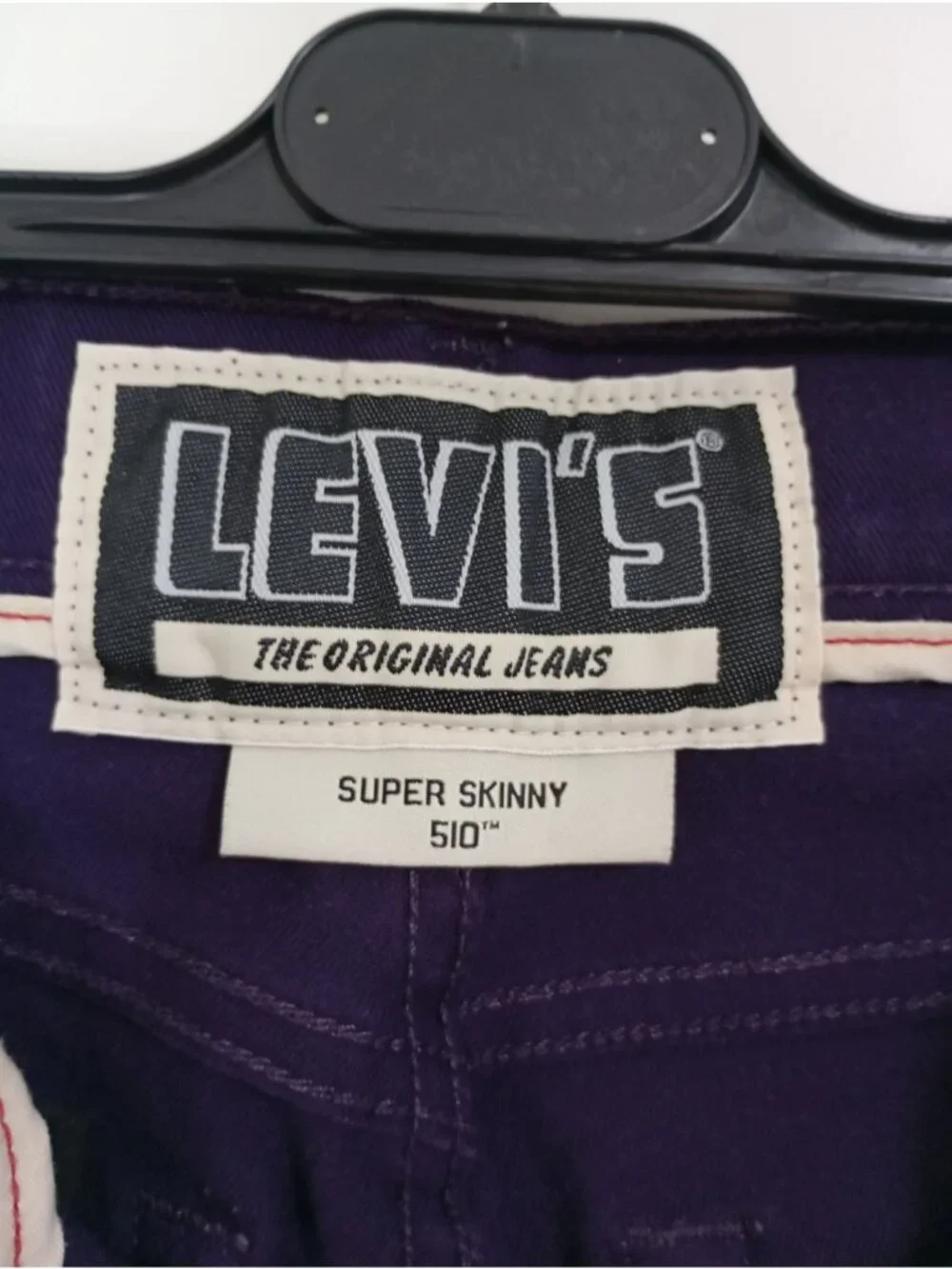 Levis 510 Super Skinny Purple Denim Jeans W32 L30 Mens Stretch Cotton